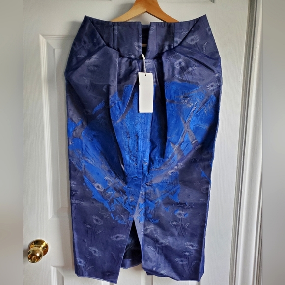 Maison Martin Margiela Dresses & Skirts - Maison Martin Margiela Blue Cotton Handpainted Pencil Skirt Size 40/ US 6
